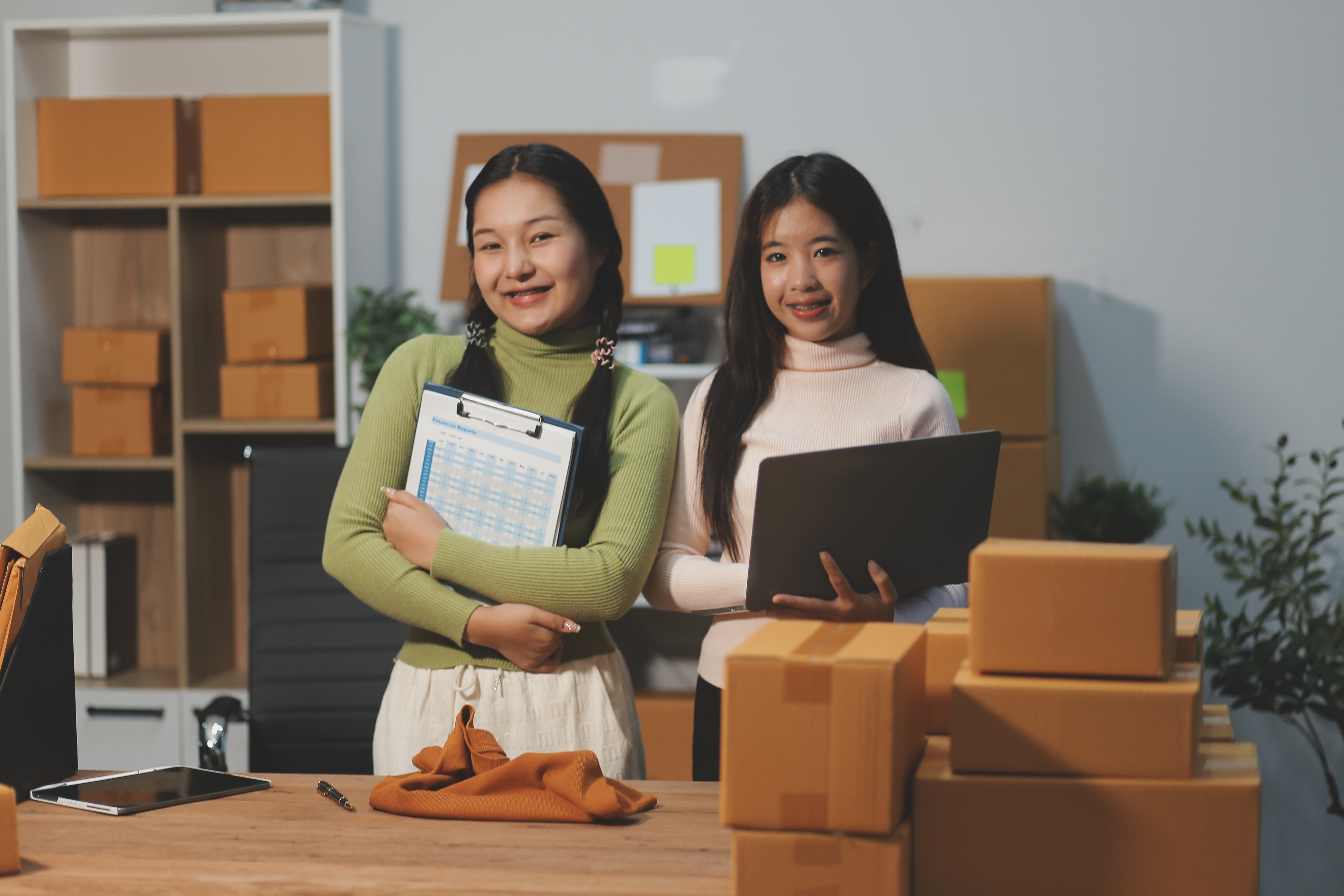 startup sme small business entrepreneur of freelance asian woman